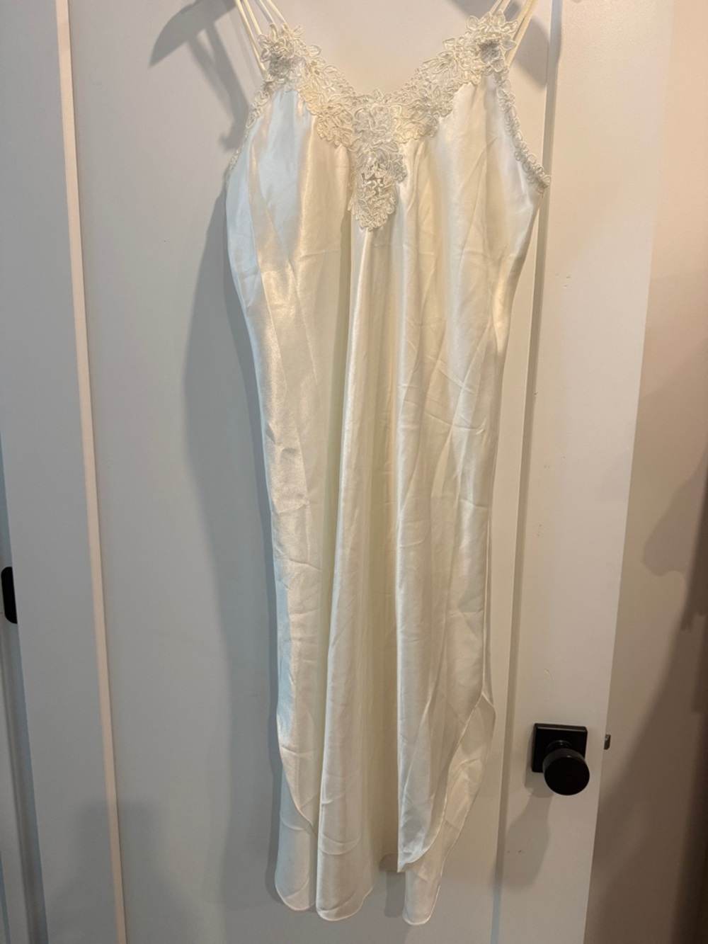 Ivory Lace Trim Slip Nightgown and Robe